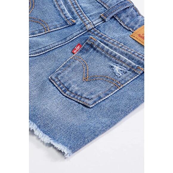 Levi's Girls' Girlfriend Fit Denim Shorty Shorts Indigo Ave Size 6X NWT - Picture 2 of 3